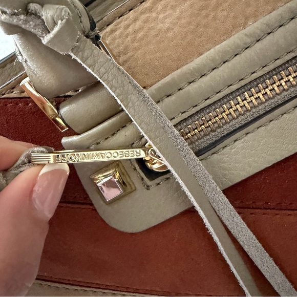 Rebecca Minkoff Chevron Suede Leather Reagan Satchel Handbag - Picture 3 of 10